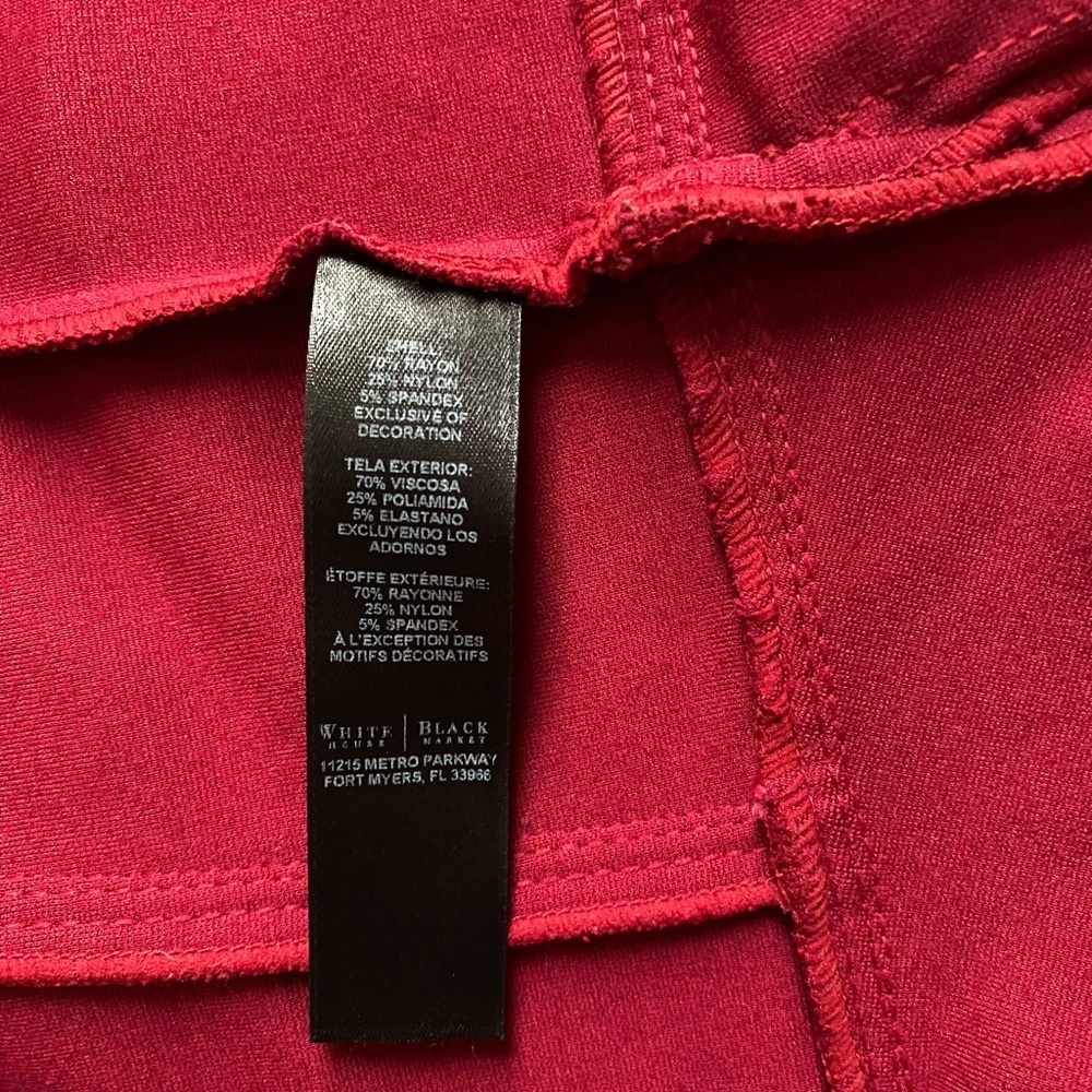 WHITE HOUSE BLACK MARKET | Ruby Red Ponte Military Jacket Blazer Women’s Size 4 - Picture 13 of 14